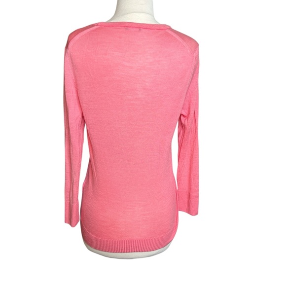 J.Crew Pink V-Neck Cardigan Sweater – Lightweight Pearl Button - Picture 2 of 7